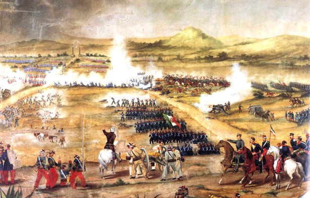 Anónimo, Batalla del 5 de mayo de 1862, óleo sobre tela, Museo