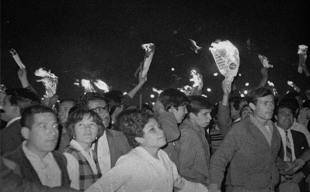 Jóvenes manifestándose en 1968.