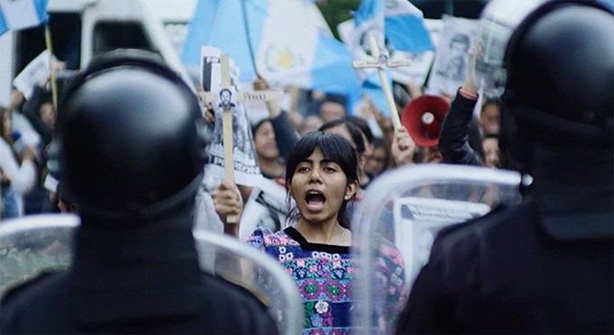 Manifestantes guatemaltecos.